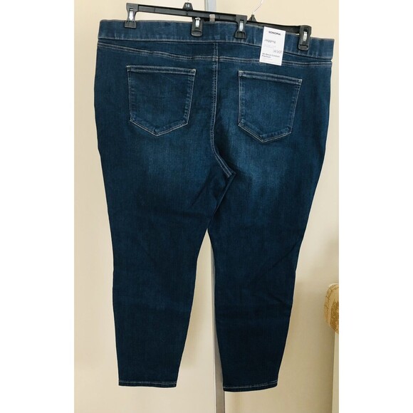 SONOMA WOMENS JEGGING 24W SHORT DEMIN ELASTIC WAIST PULL ON HIGH RISE POCKETS - Picture 7 of 12